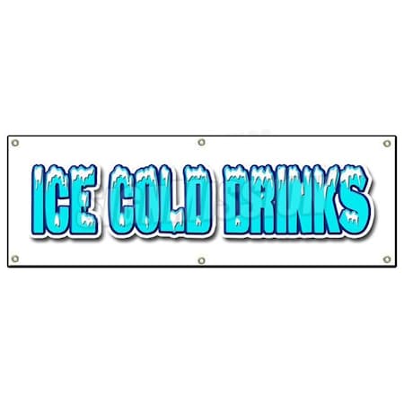 Signmission ICE COLD DRINKS BANNER SIGN drink cart stand beer signs cola water soda B-72 Ice Cold Drinks
